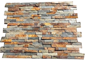 Thin Rusty Slate Ledge Stone Wall Cladding Tiles