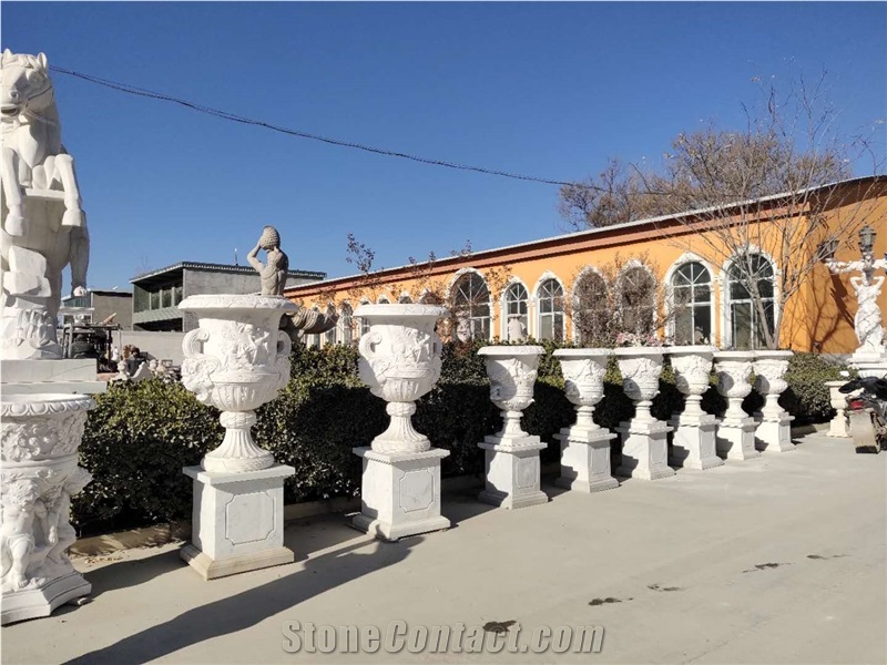 Wholesale Garden Decorative Marble Flowerpot
