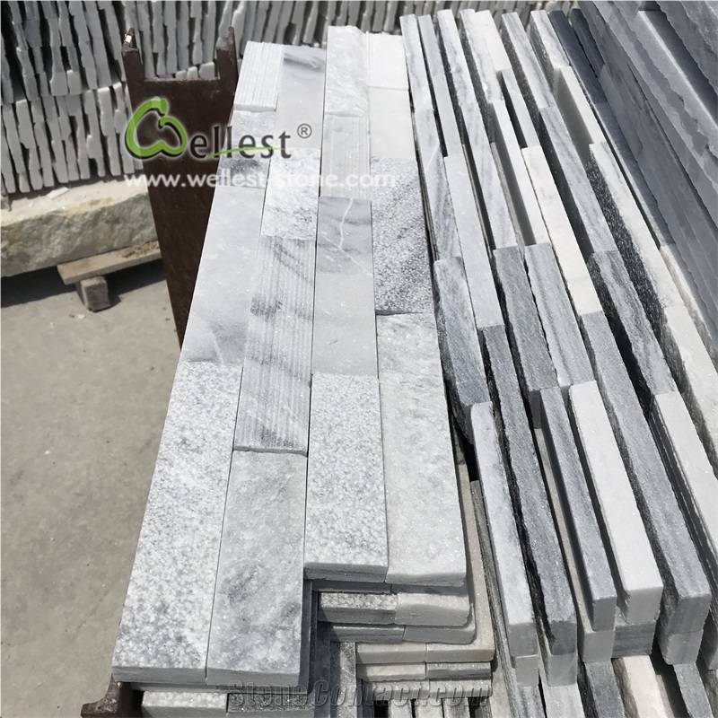 Cloudy Grey Quartzite Thin Stone Veneer