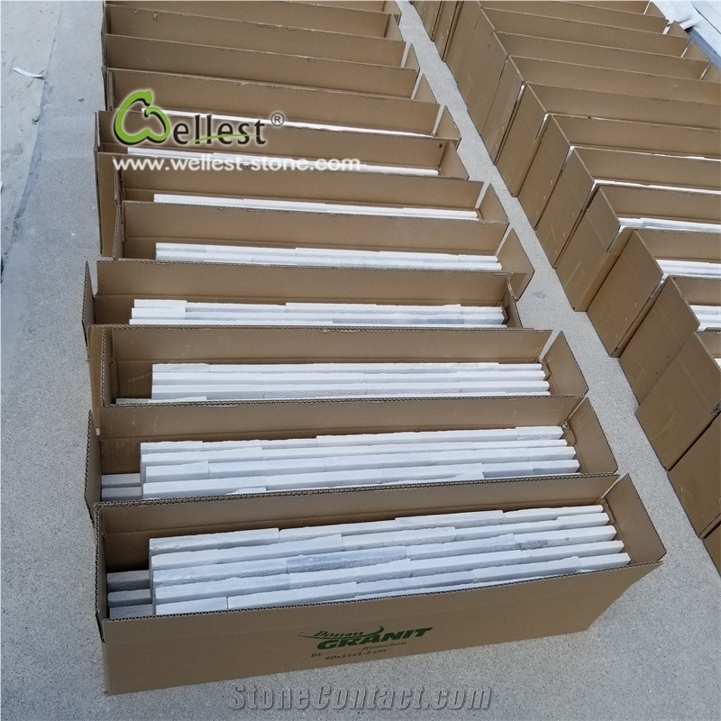 Cloudy Grey Quartzite Thin Stone Veneer