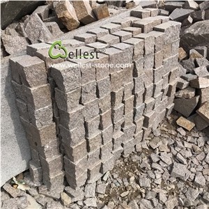 Pink Granite Setts Driveway Paving Stone