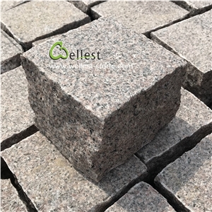 Pink Granite Setts Driveway Paving Stone