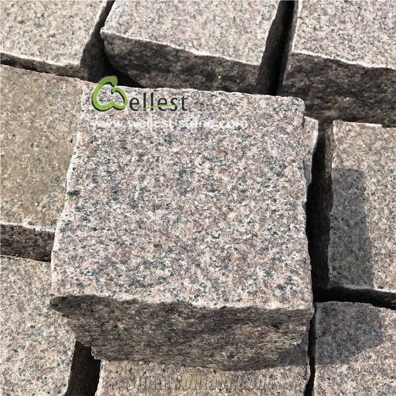 Pink Granite Setts Driveway Paving Stone
