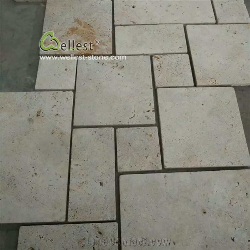 Pool Covering French Pattern Travertine Paver