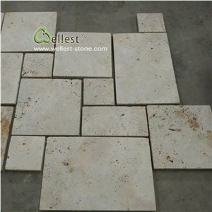 Pool Covering French Pattern Travertine Paver