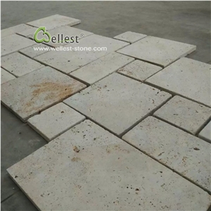 Pool Covering French Pattern Travertine Paver
