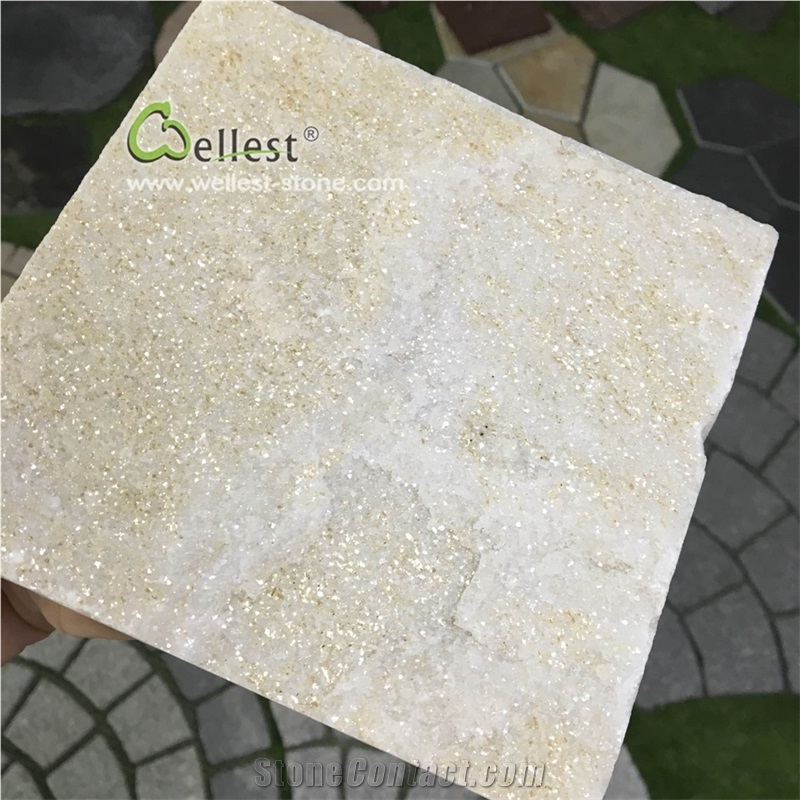 Split Beige Quartzite Wall Cladding Stone Tiles