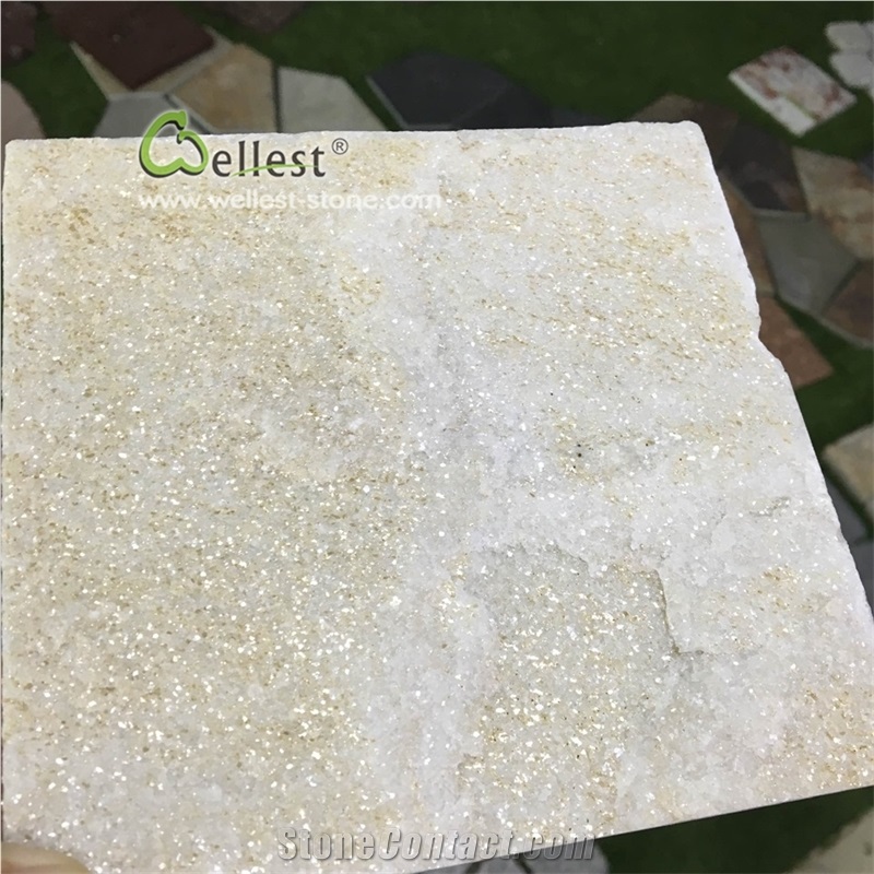 Split Beige Quartzite Wall Cladding Stone Tiles