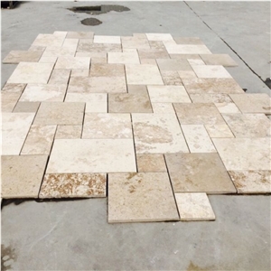 Versailles Pattern Coffee Travertine Tiles