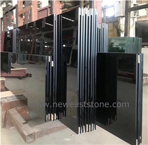 Absolute Black Nano Crystal Glass Stone Slabs Tile