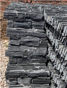 Hot Charcoal Black Quartz Ledger Wall Panel Stone