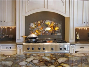 Furniture Gemstone Agate Kitchen Backsplash Tiles Wall