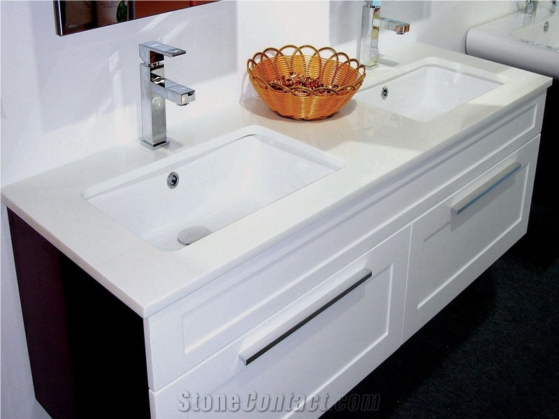 High Gloss Artifical Stone Basin/Pure White