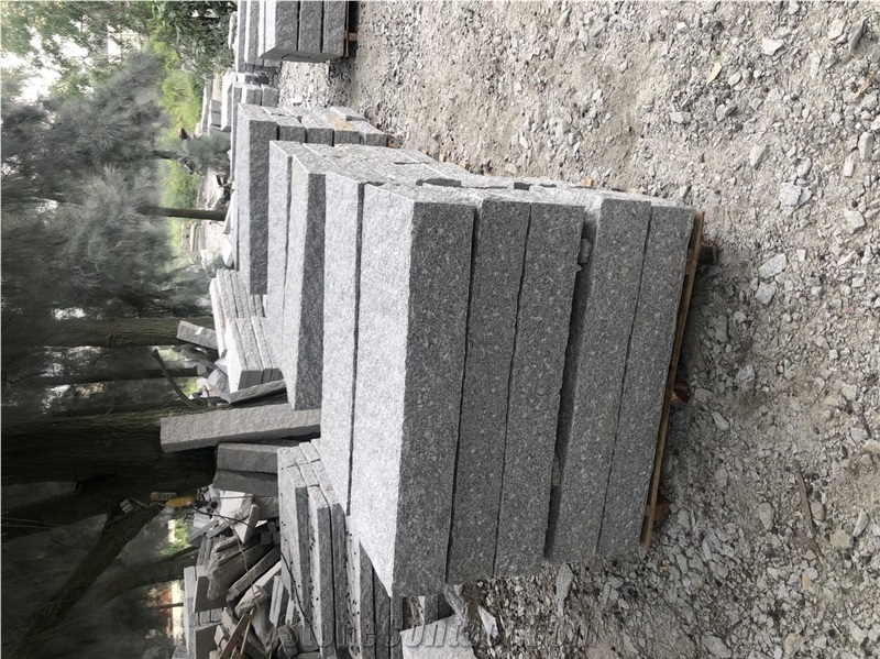 G603 New Grey Granite Picked Cleft Kerbstone