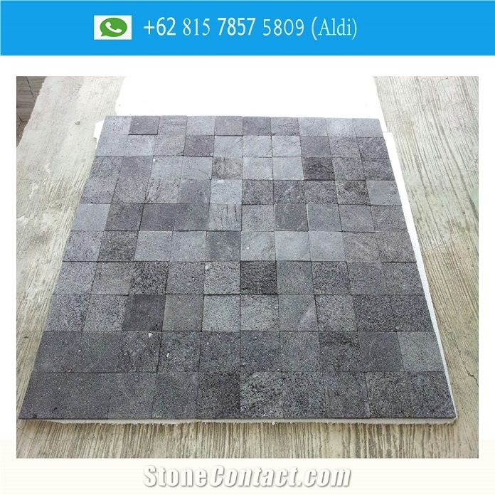 Black Basalt Volcanic Lava Stone Pool Tiles