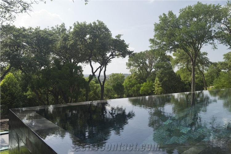 Black Basalt Volcanic Lava Stone Pool Tiles