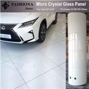 White Micro Crystallized Stone Column Surface