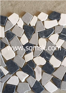 Nero Marquina Mix Irregular Shape Marble Mosaic