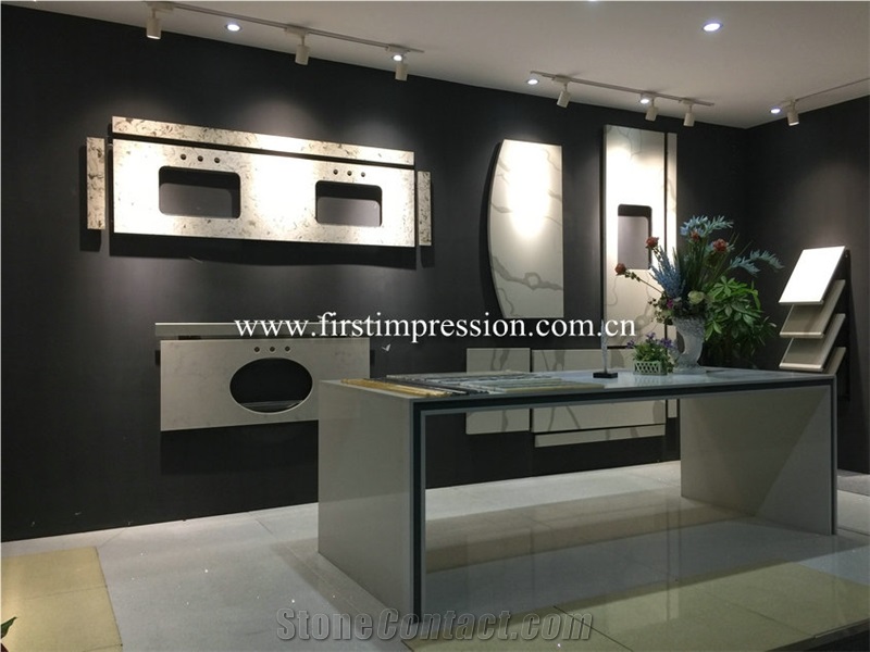 Hot Bianco Calacatta Artificial Stone Countertop
