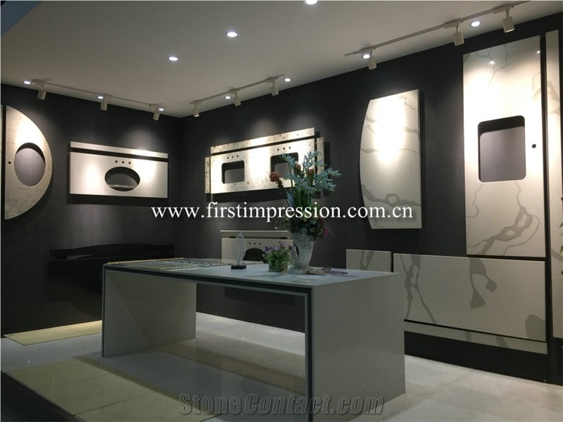 Hot Bianco Calacatta Artificial Stone Countertop