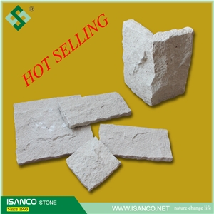 Beige Limestone Split Wallstone for Sale