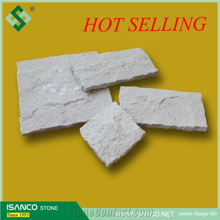 Beige Limestone Split Wallstone for Sale