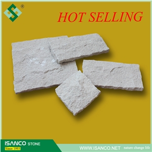 Beige Limestone Split Wallstone for Sale