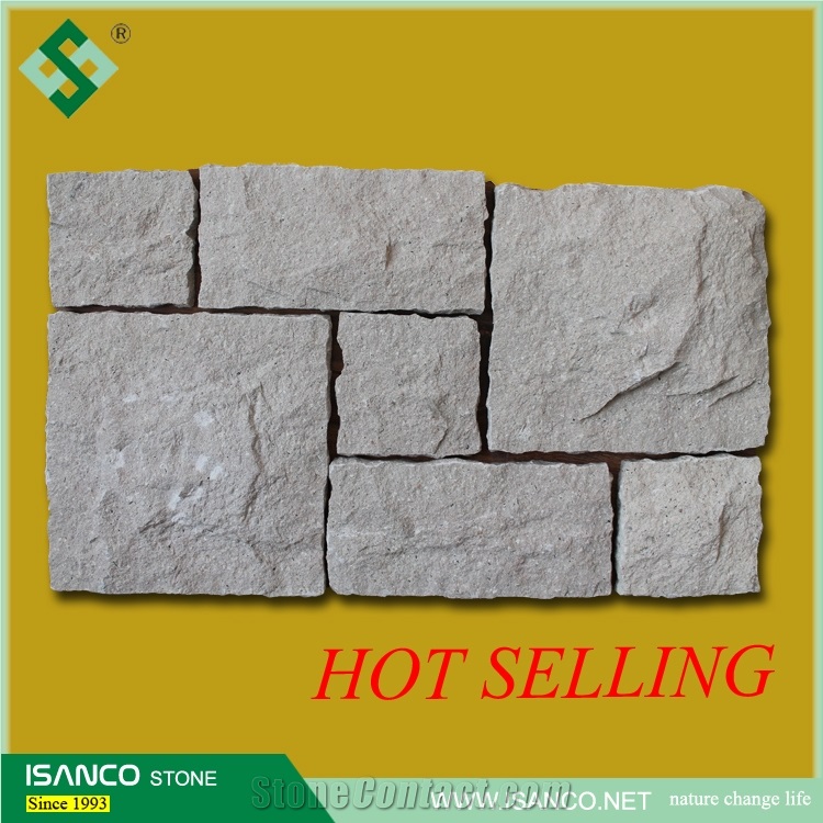 Beige Limestone Split Wallstone for Sale