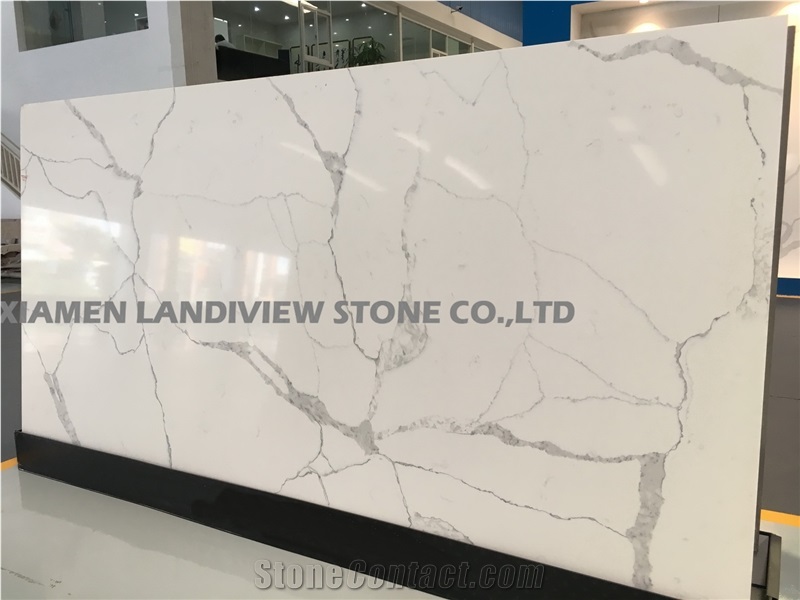 White Quartz Calacatta Slab