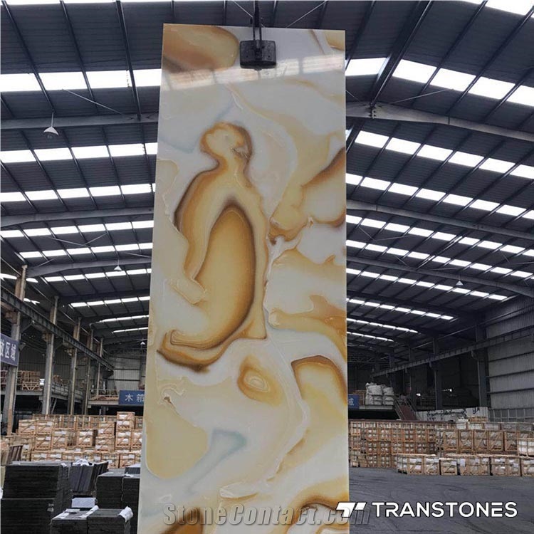 Book Match Artificial Stone Faux Onyx Slab