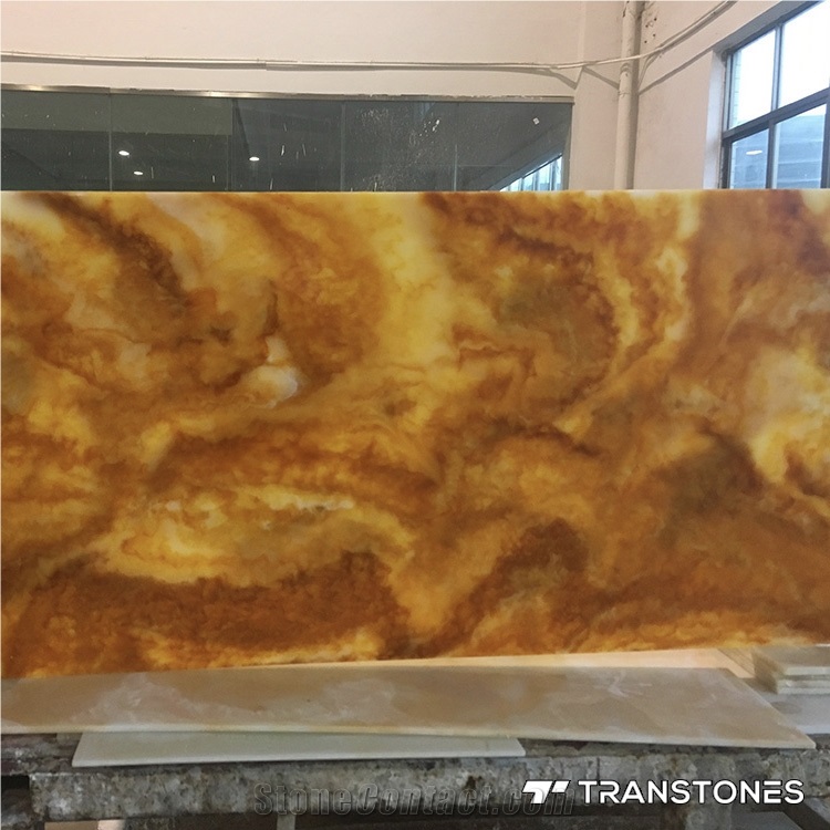 Faux Stone Alabaster Yellow Translucent Wall Panel