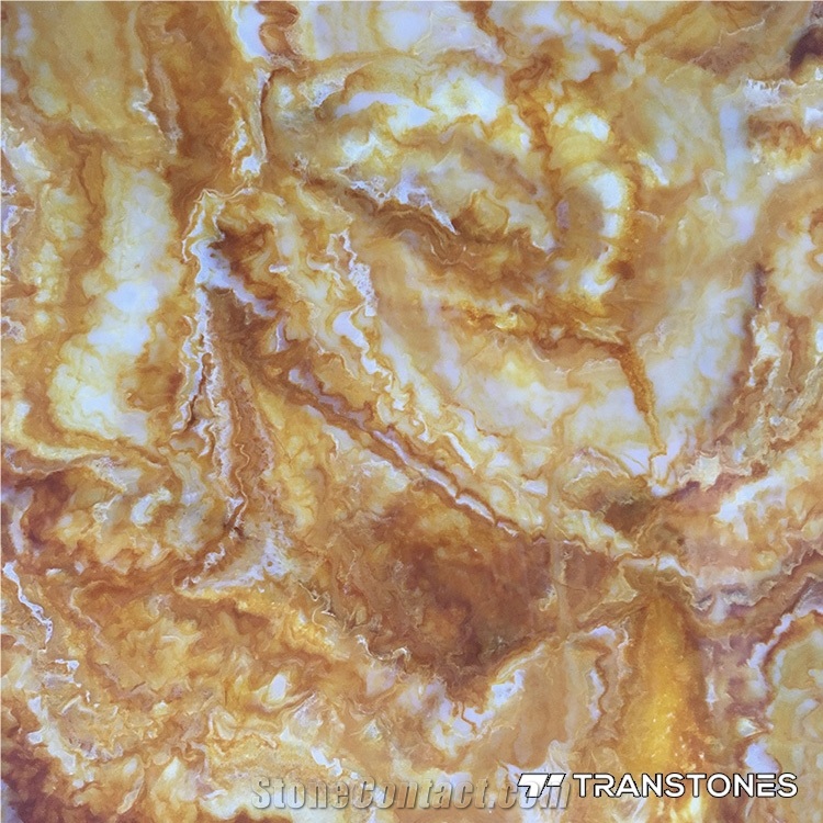 Faux Stone Alabaster Yellow Translucent Wall Panel