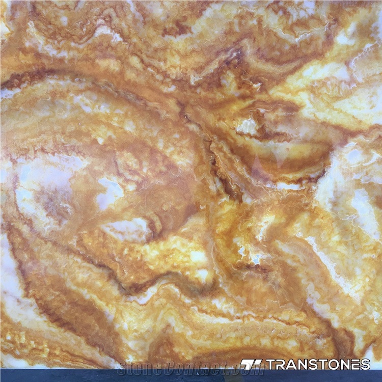 Faux Stone Alabaster Yellow Translucent Wall Panel