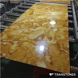 Honed Surface Artificial Gold Stone Wall Panel