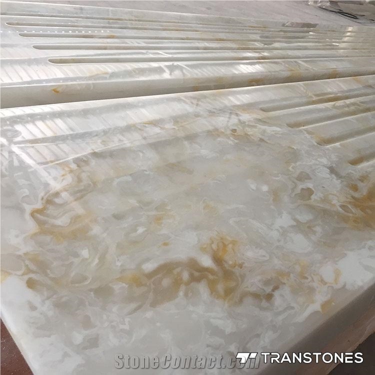 Polished Artificial Resin Stone Slabs Wall Panels