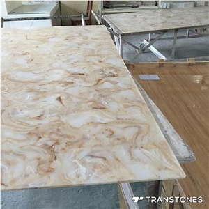 Polished Faux Stone Pattern Acrylic Artificial Onyx Slab