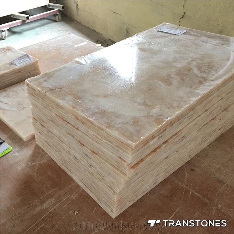 Polished Faux Stone Pattern Acrylic Artificial Onyx Slab