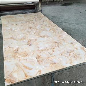 Polished Faux Stone Pattern Acrylic Artificial Onyx Slab