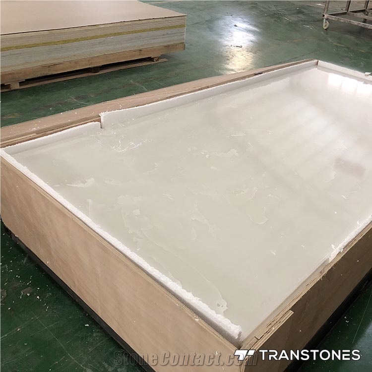 Polished Faux Stone Slab Chinese Style Carving