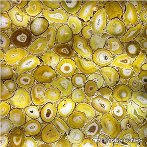 Translucent Agate Semiprecious Stone Wall Panel