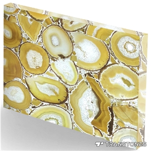 Translucent Agate Semiprecious Stone Wall Panel