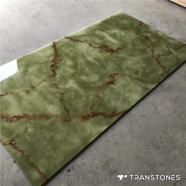 Translucent Alabaster Sheet Green Wall Panels