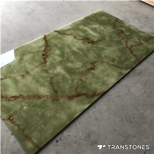 Translucent Alabaster Sheet Green Wall Panels