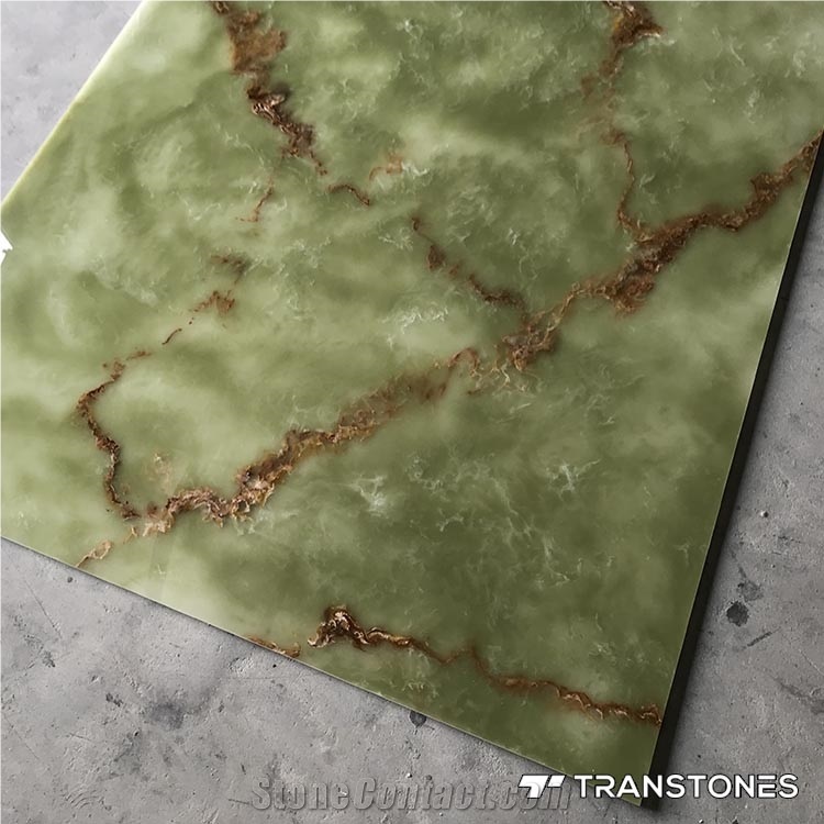 Translucent Alabaster Sheet Green Wall Panels