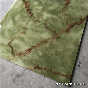 Translucent Alabaster Sheet Green Wall Panels