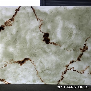Translucent Alabaster Sheet Green Wall Panels