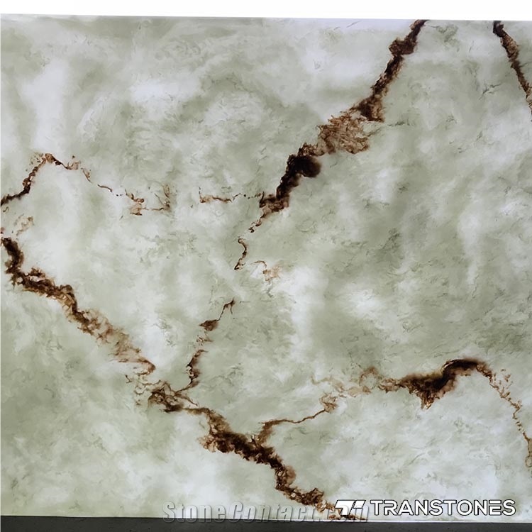 Translucent Alabaster Sheet Green Wall Panels