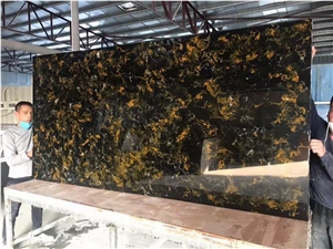 Translucent Alabaster Stone Black Faux Big Slab