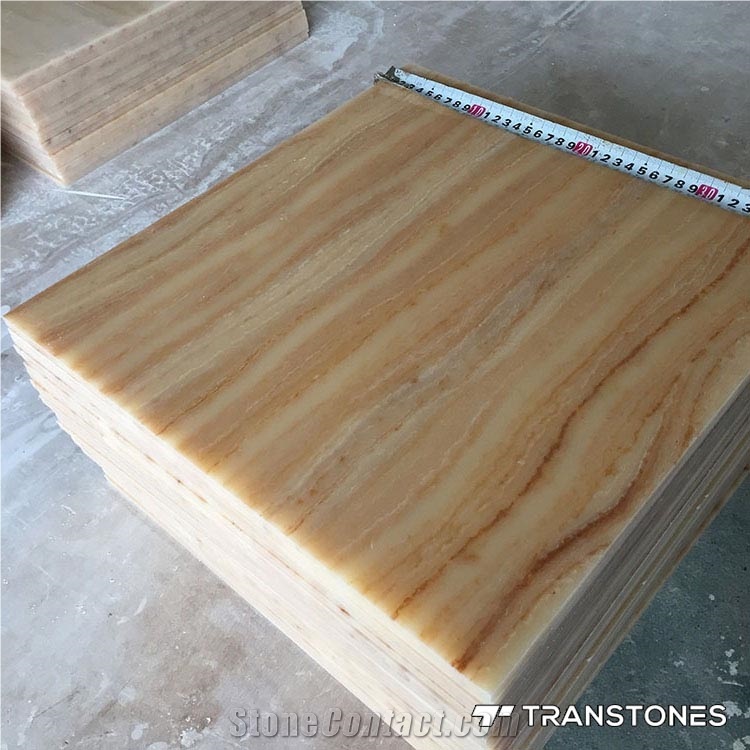 Translucent Artificial Stone Wooden Color Panel