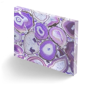 Translucent Artificial White Color Agate Slabs